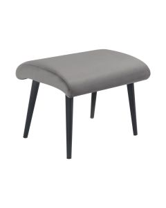 Footstool ornamental bench velvet metal benno - velvet light gray