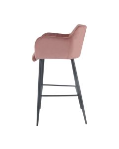 Bar stool Velvet Velvet Metal 75 cm Rose - Velvet Pink