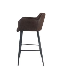 Bar stool leather look artificial leather metal 75 cm Rose - Burgundy