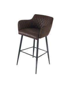 Bar stool leather look artificial leather metal 75 cm Rose - Burgundy