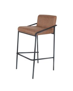 Bar stool metal artificial leather 75 cm Lev - Cognac