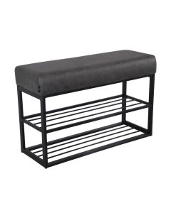 Shoe rack leather look 80 x 30 cm Couchy - Stone