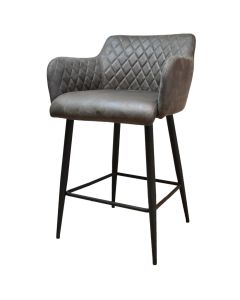 Bar stool leather look artificial leather metal 75 cm Rose - Stone