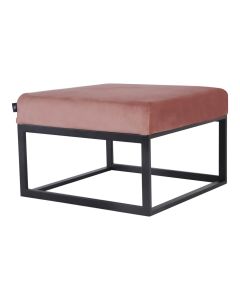 Pouf Hocker footstool side table Velvet and leather look 60cm Otto - Velvet Pink