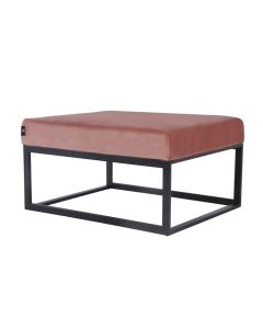 Pouf Hocker footstool Side table Velvet and leather look 75 cm Otto - Velvet Pink