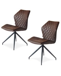 Dining room chairs leather look Rocky - Burgundy