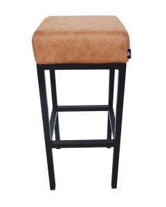 Bar stool leather look artificial leather Bruce - Cognac, 75 cm