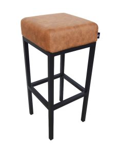 Bar stool leather look artificial leather Bruce - Cognac, 75 cm