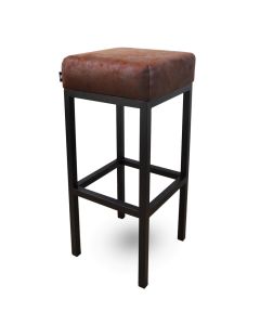 Bar stool leather look artificial leather Bruce - Burgundy, 75 cm