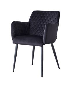 Dining room chair velvet velvet rose 2 -part - Velvet Black