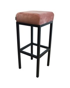 Bar stool Velvet Velvet and Bouclé Bruce - Velvet Pink, 75 cm