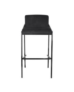 Bar stool Velvet velvet metal 75 cm Lev - Velvet Black