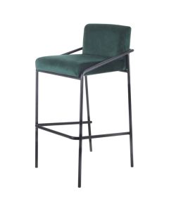 Bar stool Velvet Velvet Metal 75 cm Lev - Velvet dark green