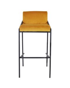 Bar stool velvet velvet metal 75 cm Lev - velvet ocher yellow