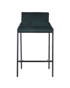 Bar stool Velvet Velvet and Bouclé Metal 65 cm Lev - Velvet Dark green