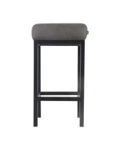 Bar stool leather look artificial leather Bruce - Stone, 65 cm