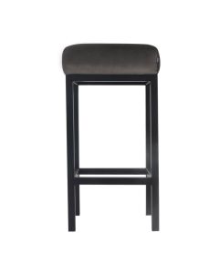 Bar stool Velvet Velvet and Bouclé Bruce - Velvet Gray, 65 cm