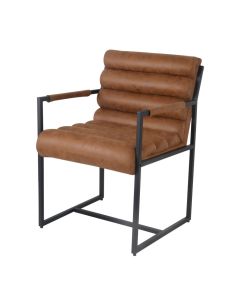 Dining room chair Design chair leather look Tony - Cognac