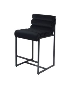 Bar stool Design stool 65 cm Velvet Tony - Velvet Black