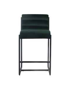 Bar stool Design stool 65 cm Velvet Tony - Velvet dark green
