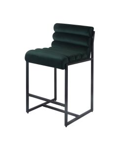 Bar stool Design stool 65 cm Velvet Tony - Velvet dark green