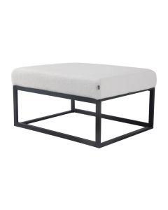 Pouf Hocker footstool side table teddy fabric white 75cm Otto