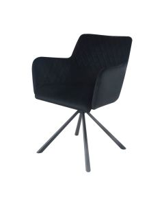 Dining room chair 180 degrees rotating Rose - Velvet Black