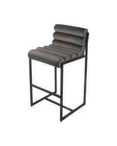 Bar stool Design stool 75 cm Velvet Tony - Velvet Gray
