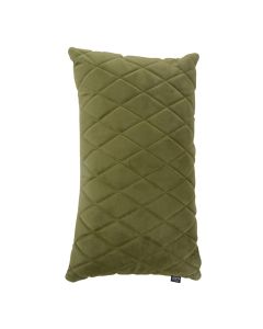Living room Decorative cushion Checked Rectangle 45x24cm Cushy - Velvet Olive green