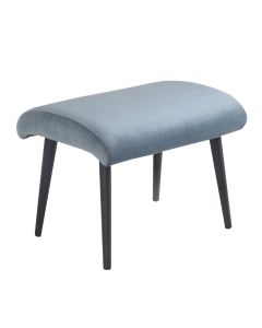 Footstool ornamental bench velvet metal benno - velvet light blue