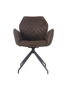 Dining room chair with armrests rotatable with herringbone pattern Apollo - Burgundy