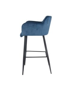 Bar stool velvet velvet metal 75 cm rose - velvet blue