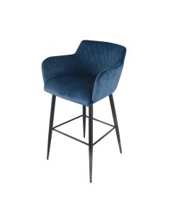 Bar stool velvet velvet metal 75 cm rose - velvet blue