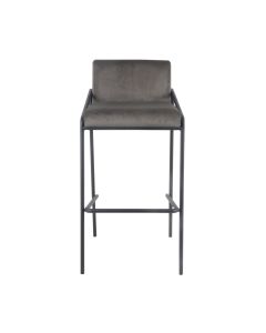 Bar stool Velvet velvet metal 75 cm Lev - Velvet Gray