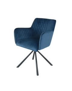 Dining room chair 180 degrees rotating Rose - Velvet Blue