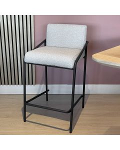 Bar stool Velvet Velvet and Bouclé Metal 65 cm Lev - Bouclé Beige