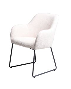 Ted Slim Dining room chair with armrests Bouclé - Beige