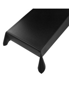 Jacquard Diamond Tablecloth Coated Linen black 140cmx20mtr