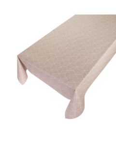 Jacquard Grid Tablecloth Coated Linen 10bg01 brown 140cmx20mtr