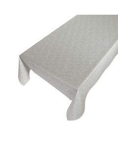Jacquard Grid Tablecloth Coated Linen grey 140cmx20mtr