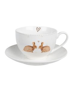 Cup and saucer 12x9x6 cm / Ø 14x2 cm / 250 ml - pcs