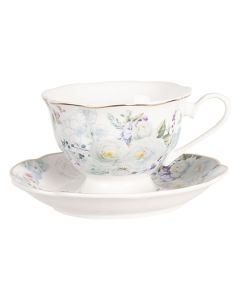 Cup and saucer 12x9x7 cm / Ø 14x2 cm / 220 ml - pcs