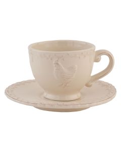 Cup and saucer 12x9x7 cm / Ø 15x2 cm / 200 ml - pcs