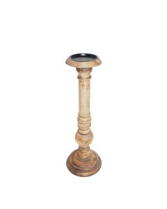 candle holder mango wood round h30 dia 11cm
