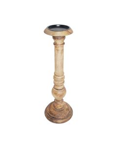 candle holder mango wood round 40cm