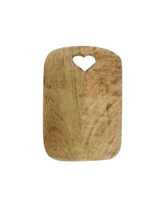 chopping board heart mango wood 25cm