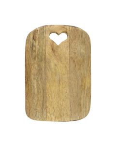 chopping board heart mango wood 30cm