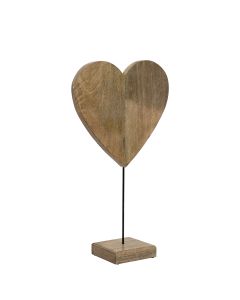 standing heart mango wood h62 d15x35cm