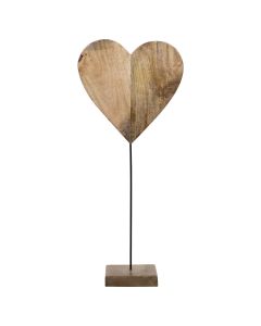 Standing heart mango wood 90cm