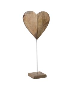 Standing heart mango wood 90cm